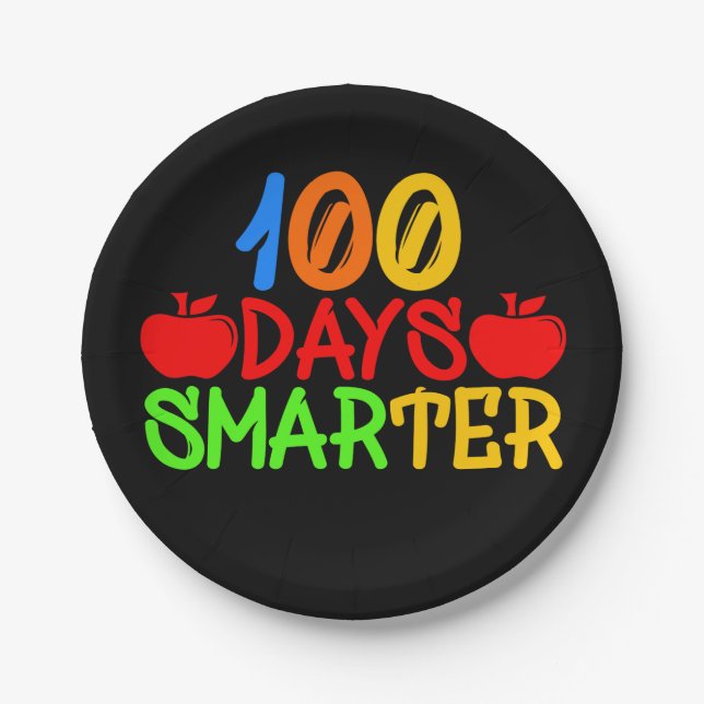 100 Days Smarter Paper Plates (Front)