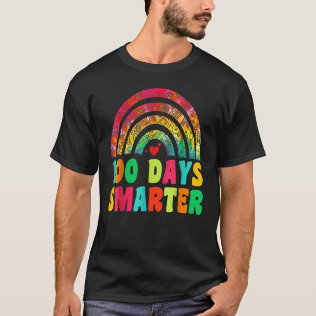 100 Days Smarter Rainbow 100th Day Of School Teach T-Shirt (Front)