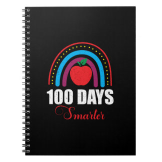 100 Days Smarter Rainbow Funny 100th Day of School Notebook