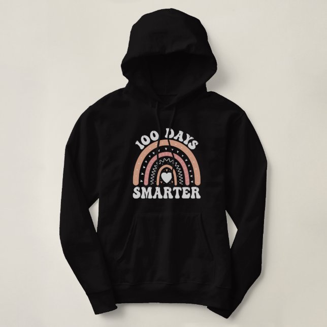 100 days smarter rainbow hoodie (Design Front)