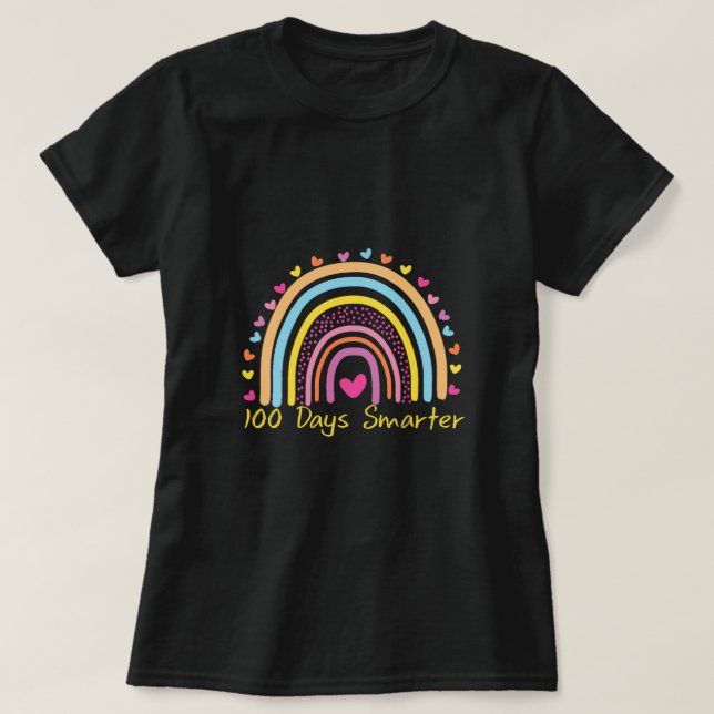 100 Days Smarter Rainbow  T-Shirt (Design Front)