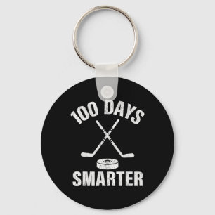 100 Days Smarter School Hockey Sport Teacher Stude Keychain