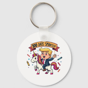 100 Days Smarter School Trump Inaguration Day  Keychain