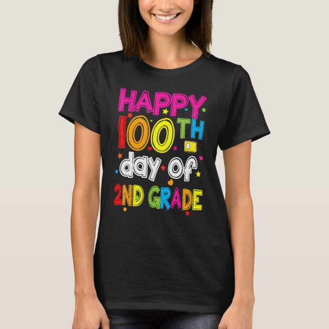 100 Days Smarter Second Grade 100th Day Of School  T-Shirt (Front)