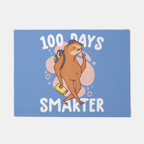 100 days smarter shirt sloth funny kids 100 days o doormat