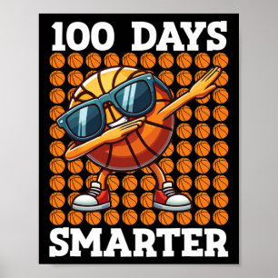 100 Days Smarter Sketll Kids 100 Days Of School Bo Poster