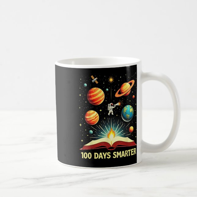 100 Days Smarter Space Astronaut 100th Day School  Coffee Mug (Right)