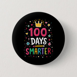 100 Days Smarter Teacher 100th Day Of School Kids Button