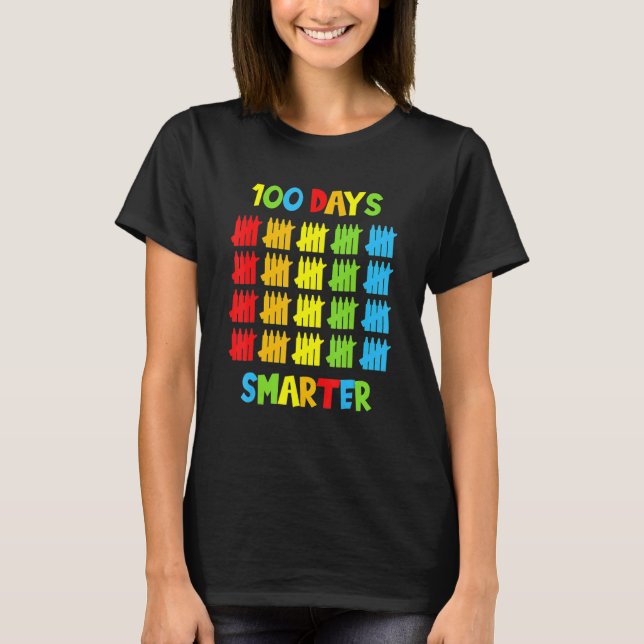 100 Days Smarter Teachers Kids Child 100th Day Of  T-Shirt (Front)