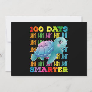 100 Days Smarter Turtle 100th Day Of School Invitation