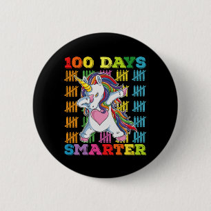 100 Days Smarter Unicorn 100th Day Of School Button