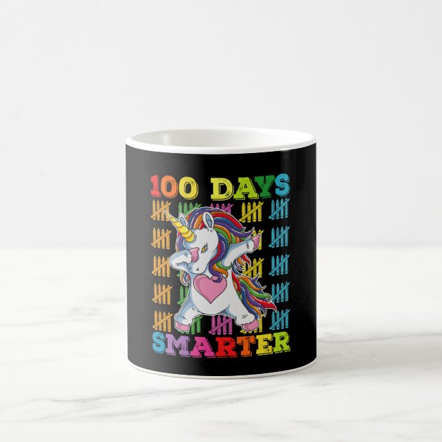 100 Days Smarter Unicorn 100th Day Of School Coffee Mug (Center)
