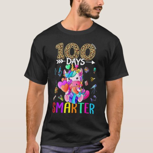 100 Days Smarter Unicorn Girls Happy 100th Day of  T_Shirt