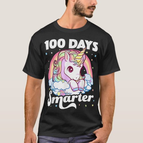 100 Days Smarter Unicorn Girls Teacher 100th Day o T_Shirt