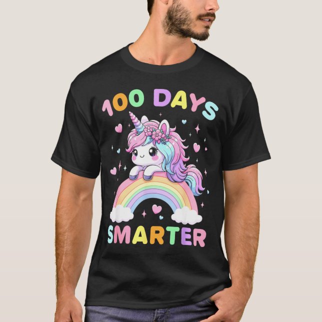 100 Days Smarter Unicorrn 100th Day Of School Kids T-Shirt (Front)
