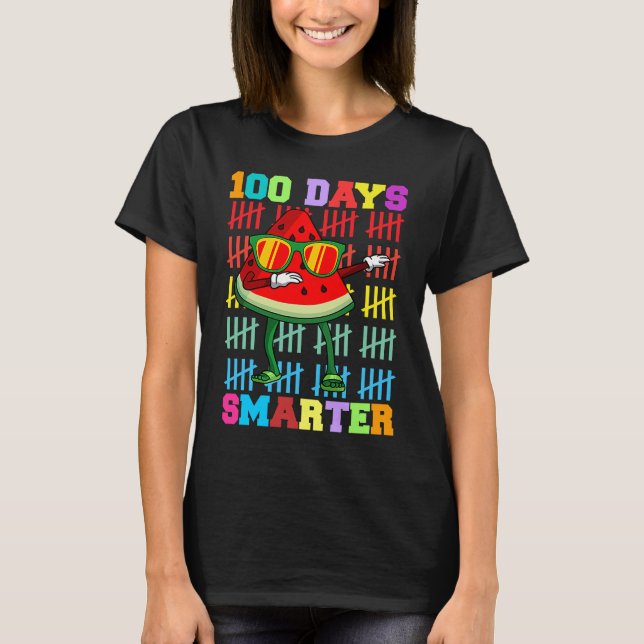100 Days Smarter watermelon Teacher Kids T-Shirt (Front)
