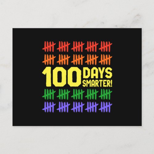 100 Days Smer Counting Hash Marks Days Of School K Announcement Postcard
