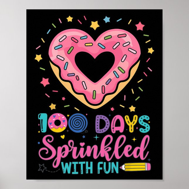 100 Days Sprinkled With Fun Cupcake 100th Day Of S Poster (Front)