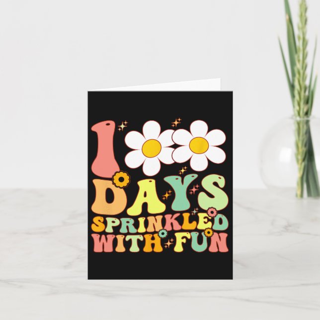 100 Days Sprinkled With Fun Cupcake Kids 100th Day Card (Front)