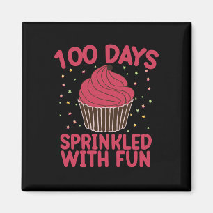 100 Days Sprinkled With Fun Cupcake School Girl Magnet