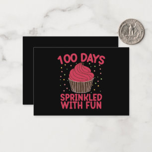 100 Days Sprinkled With Fun Cupcake School Girl Note Card