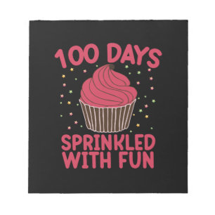 100 Days Sprinkled With Fun Cupcake School Girl  Notepad