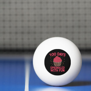 100 Days Sprinkled With Fun Cupcake School Girl  Ping Pong Ball