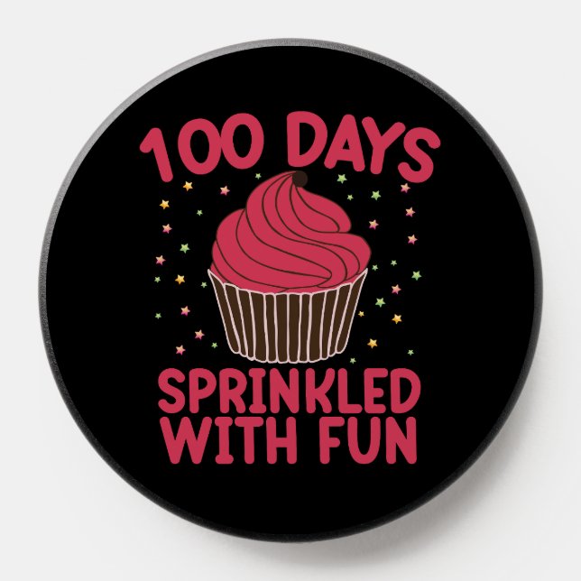 100 Days Sprinkled With Fun Cupcake School Girl  PopSocket (Popsocket)