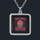 100 Days Sprinkled With Fun Cupcake School Girl  Silver Plated Necklace<br><div class="desc">100 Days Sprinkled With Fun Cupcake 100th Day Of School Girl T-Shirt</div>