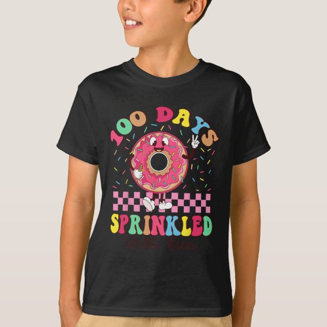 100 Days Sprinkled With Fun Donut 100th Day School T-Shirt (Front)