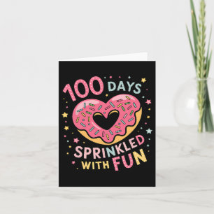 100 Days Sprinkled With Fun Donut Heart Teacher Card