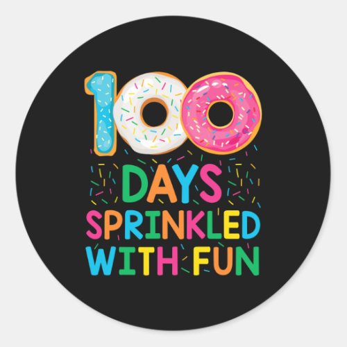 100 Days Sprinkled With Fun Donut School Teacher K Classic Round Sticker