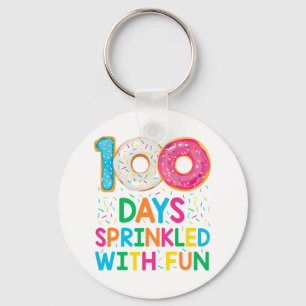 100 Days Sprinkled With Fun Donut School Teacher K Keychain