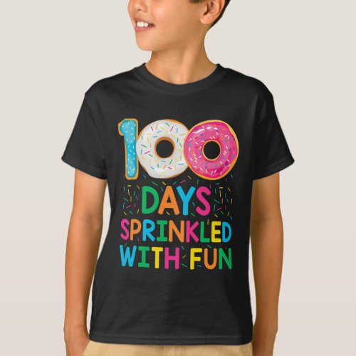 100 Days Sprinkled With Fun Donut School Teacher K T_Shirt