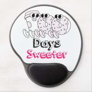 100 Days Sweeter - Cute Donuts with Coffee Gel Mouse Pad