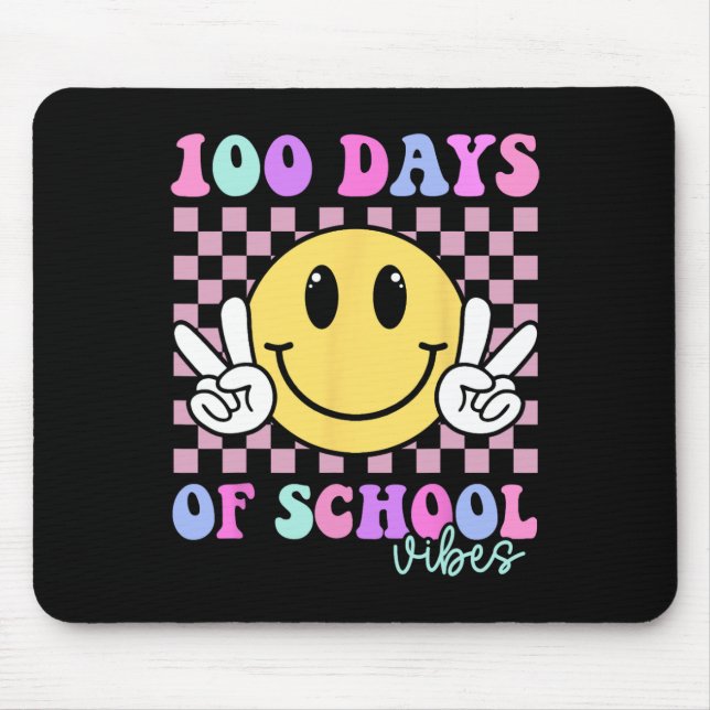 100 Days Vibes Smile Teacher Boy Girl 100th Day Of Mouse Pad (Front)