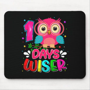 100 Days Wiser Cute Owl 100 Day Smarter 100 Days O Mouse Pad