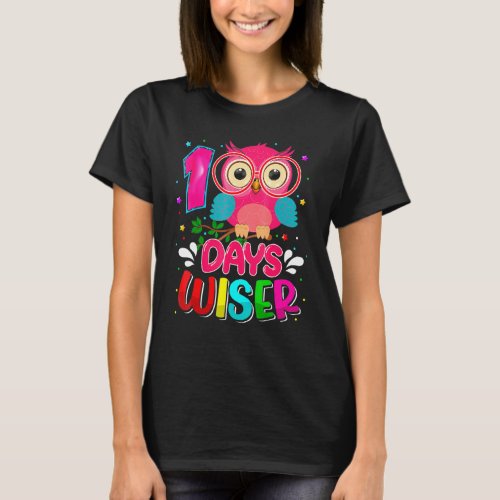 100 Days Wiser Cute Owl 100 Day Smarter 100 Days O T_Shirt