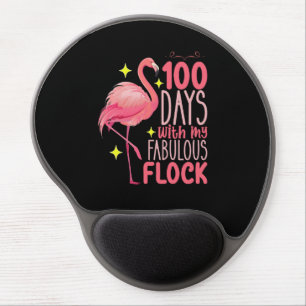 100 Days With My Fabulous Flock Flamingo School Gel Mouse Pad
