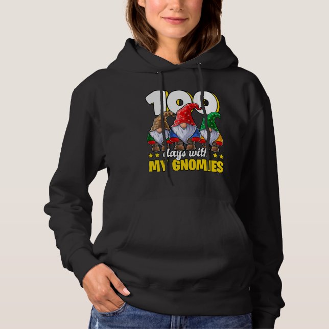 100 Days With My Gnomies Happy 100th Day Of School Hoodie (Front)