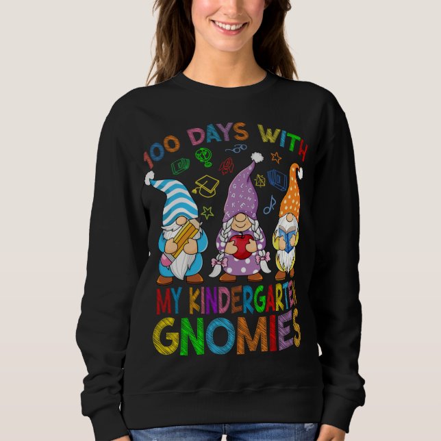 100 Days With My Kindergarten Gnomes Virtual Teach Sweatshirt (Front)