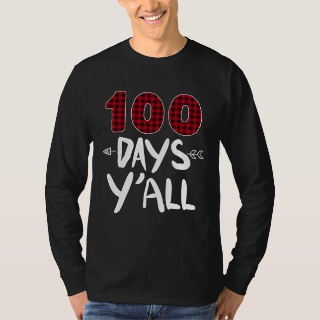100 Days Y all 100th Day Of School Plaid Teacher A T-Shirt (Front)