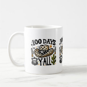 100 Days Y'all, 100 Days Of School Funny Coffee Mug