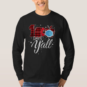 100 Days Y'all Face Mask Happy 100th Day Of School T-Shirt