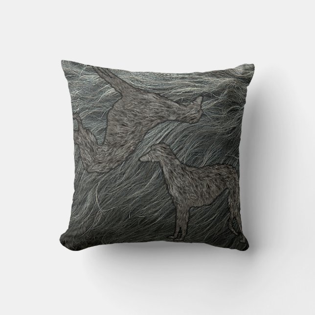 100% deerhound! throw pillow (Front)