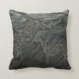 100% deerhound! throw pillow