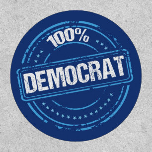 100% Democrat Blue Political Patch