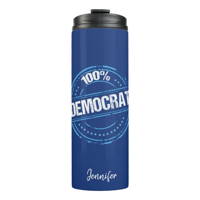 100% Democrat Thermal Tumbler (Front)