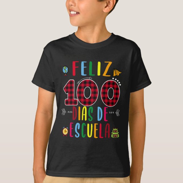 100 Dias De La Escuela Tee 100 Days Of School Span (Front)