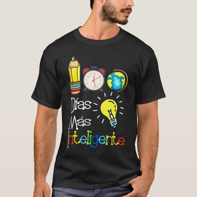 100 Dias mas inteligente Spanish Teacher 100th Day T-Shirt (Front)
